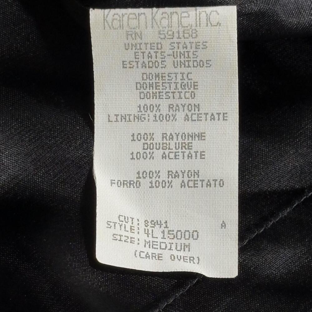 Karen Kane Jacket Womens Medium Black Textured Velvet Button Front Made USA - Picture 6 of 14